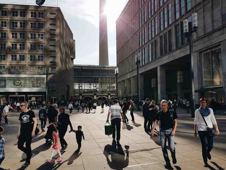 People walking on a street